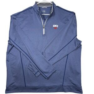 Cutter & Buck 1/4 Zip Pullover XXL SMU Mustangs CB DryTec Blue
